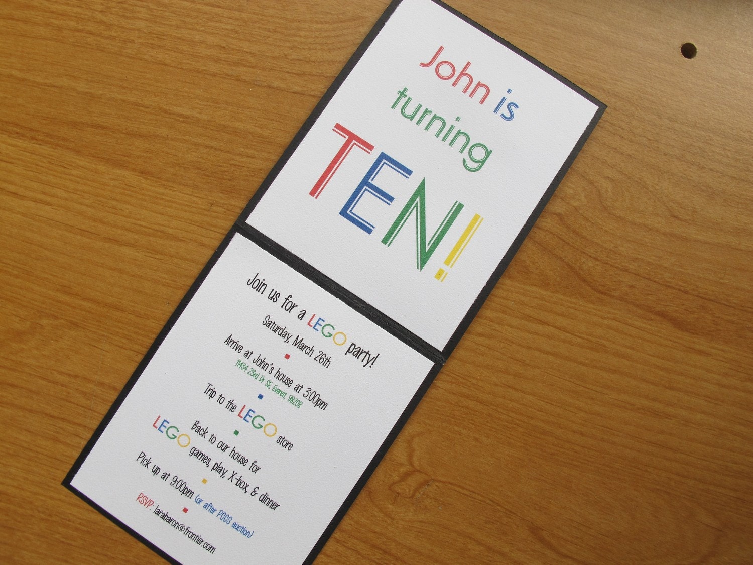 Building Blocks birthday party invitation