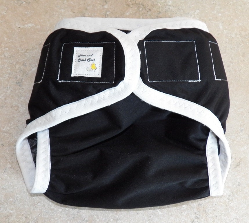 Large PUL Diaper Cover- 20 to 30 pounds- Black