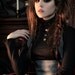 The Gearwerks dress by Steampunk Couture. Grey underbust dress and black high collar bib top Victorian gears