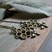 Honeycomb - Dangle Earrings, Brass Bumblebees and Honeycomb, Antique Gold, Vintage