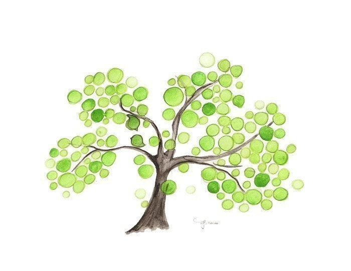 BROTHERHOOD TREE Reproduction of my original gouache painting - Lobe birds - archival art print
