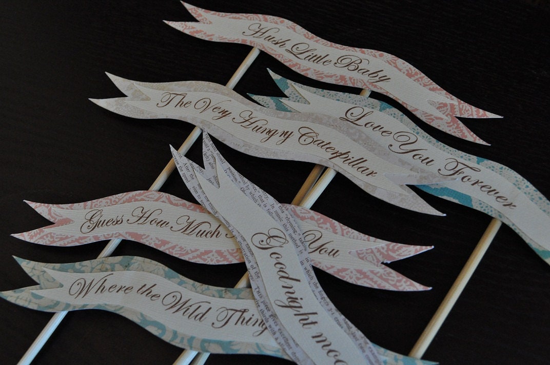 Centerpiece sticks, Banner centerpiece, baby shower, bridal shower, centerpiece, party decorations, baby shower, wedding