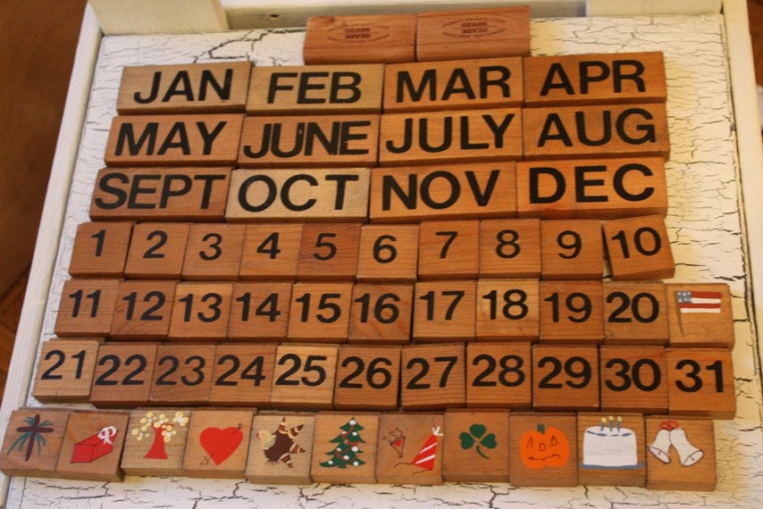 Wooden Calendar Tiles