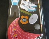 TRACK and FIELD Jolee's Boutique Scrapbooking supplies stickers - Run, Running, Track, Race