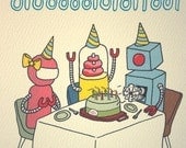 Robot BIRTHDAY Cards - BDAY