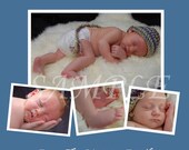 Silver and Blue Damask Custom Photo Holiday Christmas Card