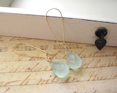 Light Bluegreen Seadrop Earrings