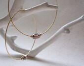 Large Gold Hoops with Vintage Style Glass Barrel Beads with Gold Filled Beads
