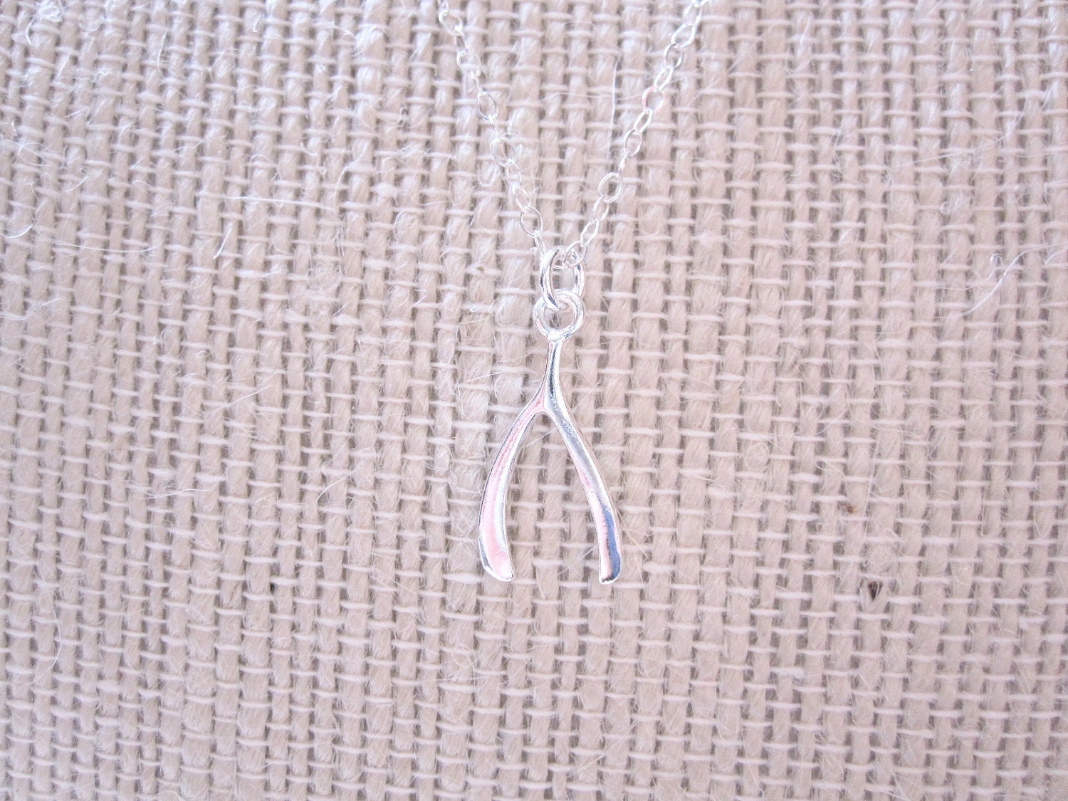Sterling Silver Wishbone Necklace Sterling Silver Chain Wishbone Pendant Also Available in Gold