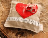 Wedding Ring pillow 'heart' in your favourite color with date (bearer)