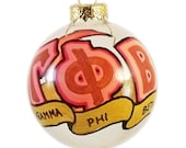 Very Small Handpainted Gamma Phi Beta Ornament