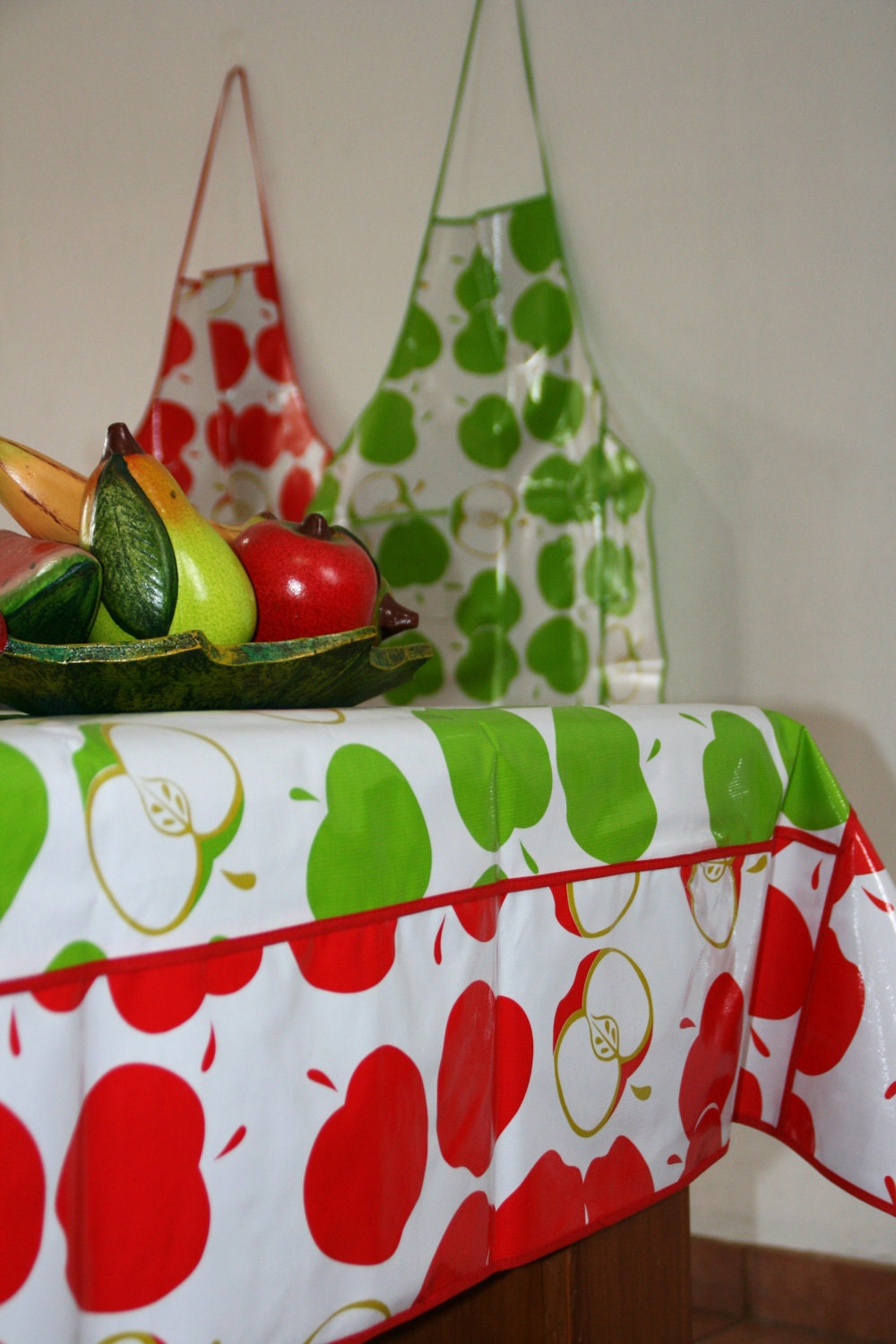 Apple Of Your Table OilCloth Tablecloth Custom to make your heart a happy on