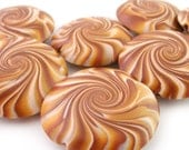 Polymer Clay Beads Swirl Beads Lentil Chocolate Delights - Set of 7