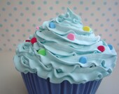 First Birthday Boy party Fake cupcake baby photography props supper Realistic look for birthday party favor decoration blue icing