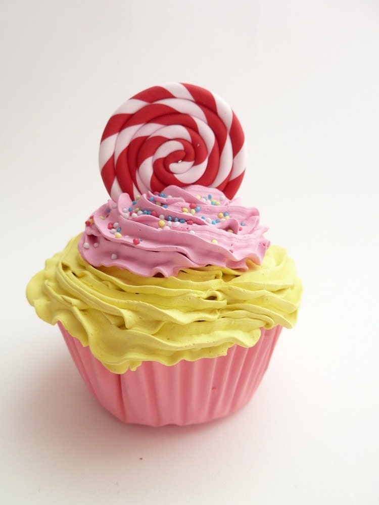 Lollipop Candy fake cupcake lollipop birthday party ,baby shower loliipop decoration also great prop for first picture pink icing
