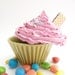 Jewelry box CUPCAKE fake cupcake candy land  keepsake box trinket box or cake topper ceramic cupcake liner container pink Icing green cup