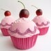 PINKALICIOUS  CUPCAKE for girls room decoration ,christmas tree ornament, first birthday party ,photography session props , pink icing