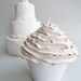 WEDDING RING BEARERS Bride And Groom fake cupcakes whimsical ring holder and can be wedding cake topper - melamine cup cream frosting