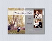 Ribbons and Pearls, a Printable Wedding Invitation with engagement photos