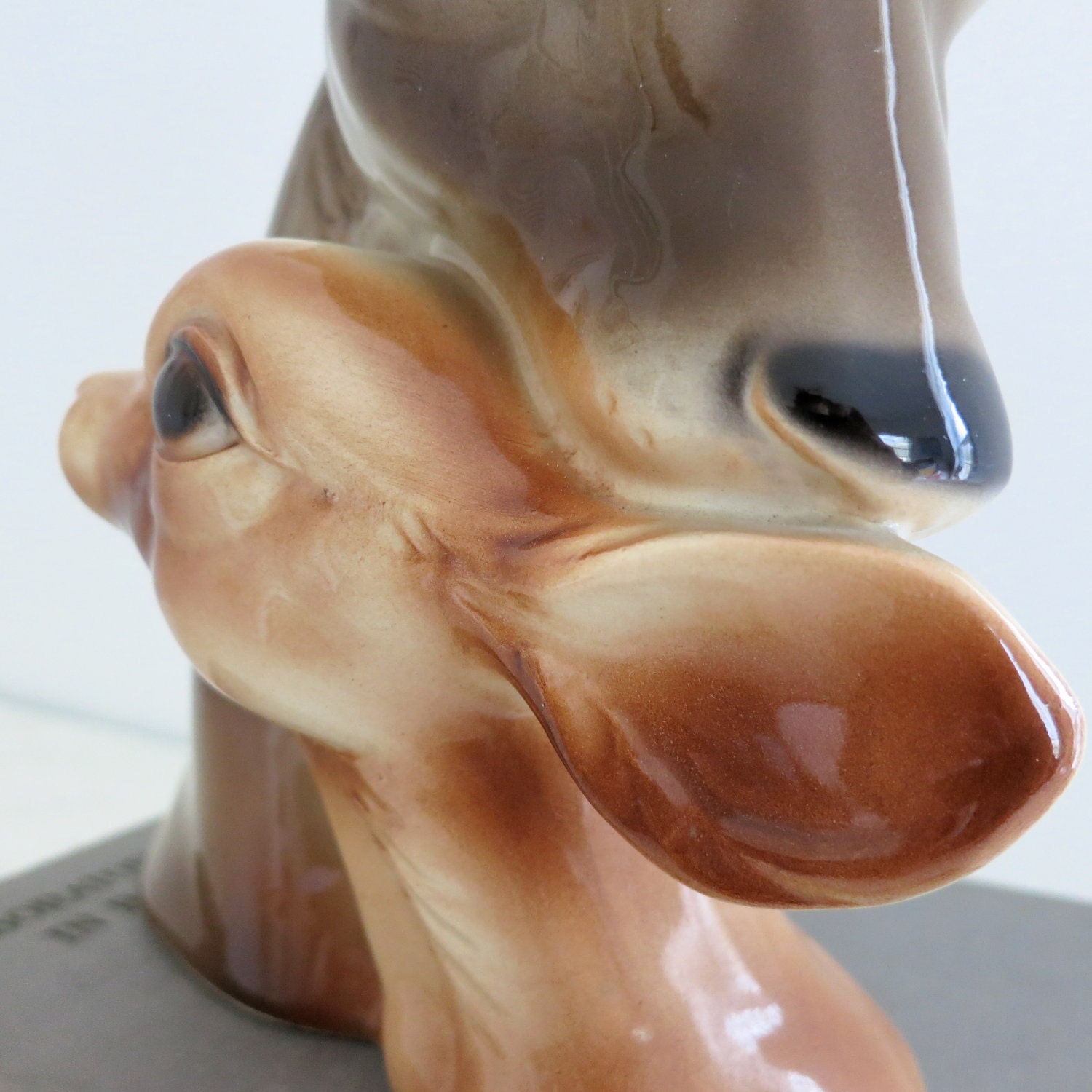 Vintage Antique Mid Century Royal Copley Deer Doe and Fawn Planter Statue Vase