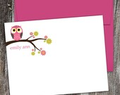 PERSONALIZED Chic Owl Notecard (Digital) DIY