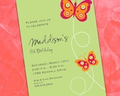 PERSONALIZED Spring Garden Butterfly Birthday Party Invitation (Digital File)