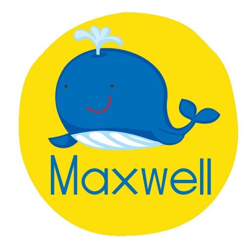 Personalized FRIENDLY WHALE Design Baby Bodysuit or Toddler Tee - Available in various colors and sizes