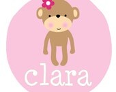 Personalized ADORABLE MONKEY For a Boy or a Girl - Baby Bodysuit or Toddler Tee