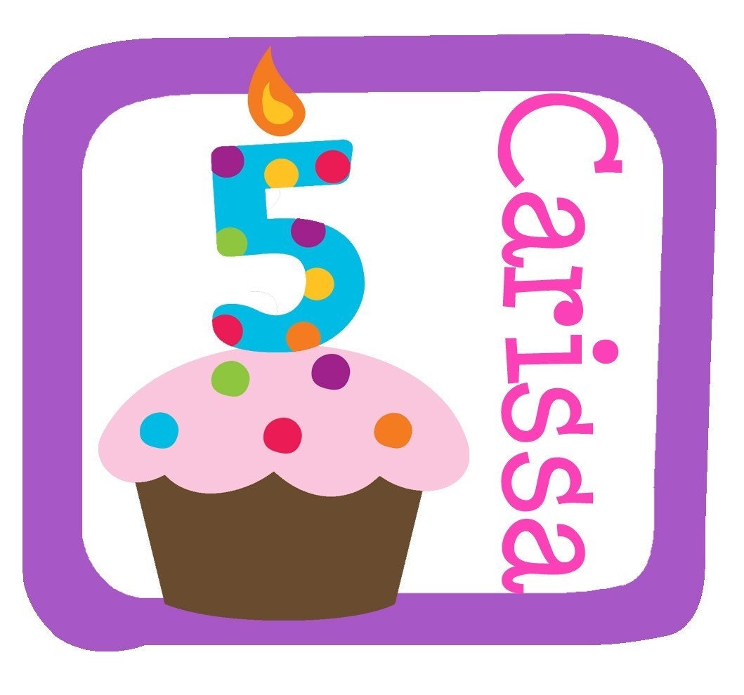Personalized GIRL BIRTHDAY CUPCAKE With Number Candle - Baby Bodysuit or Toddler Tee - Available in various colors and sizes
