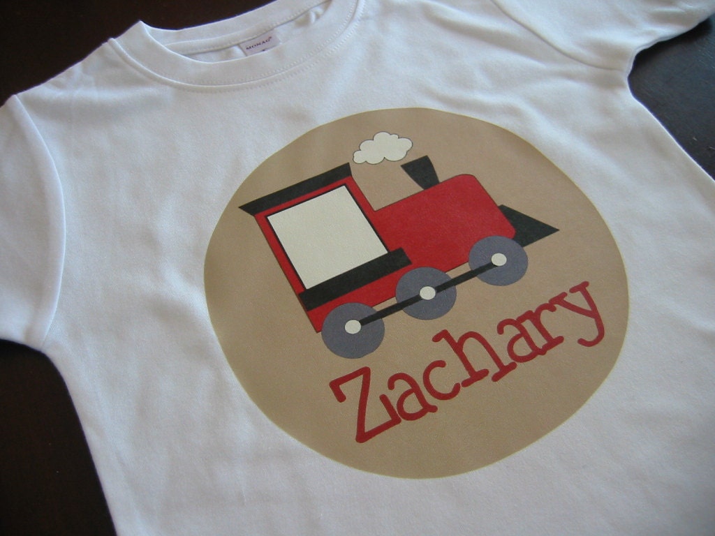 Personalized CHOO CHOO TRAIN Baby Bodysuit or Toddler Tee - Available in various colors and sizes