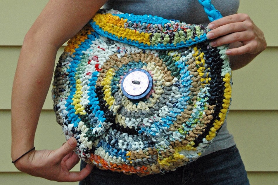 Blue Handle Purse All Recycled from Plastic