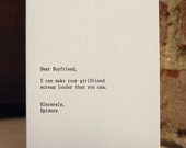dear boyfriend, letterpress card