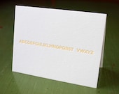 thank you (without u) letterpress card