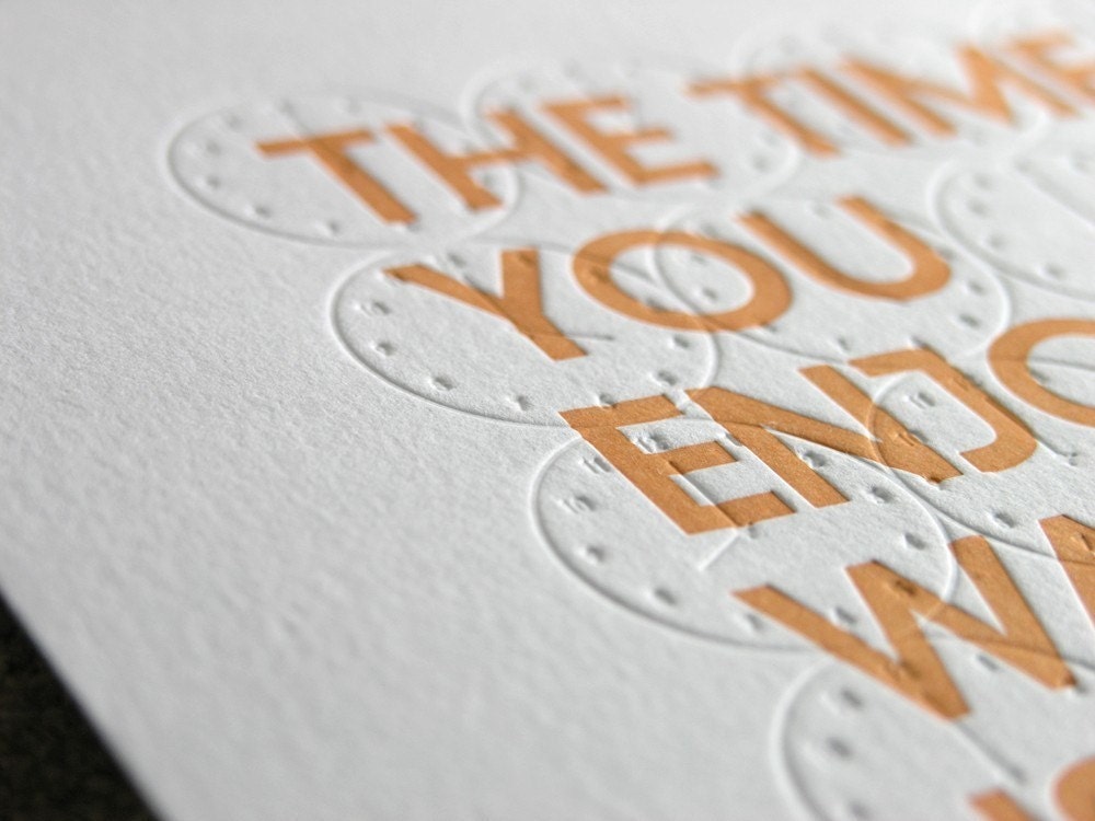 Letterpress Print - Wasted Time