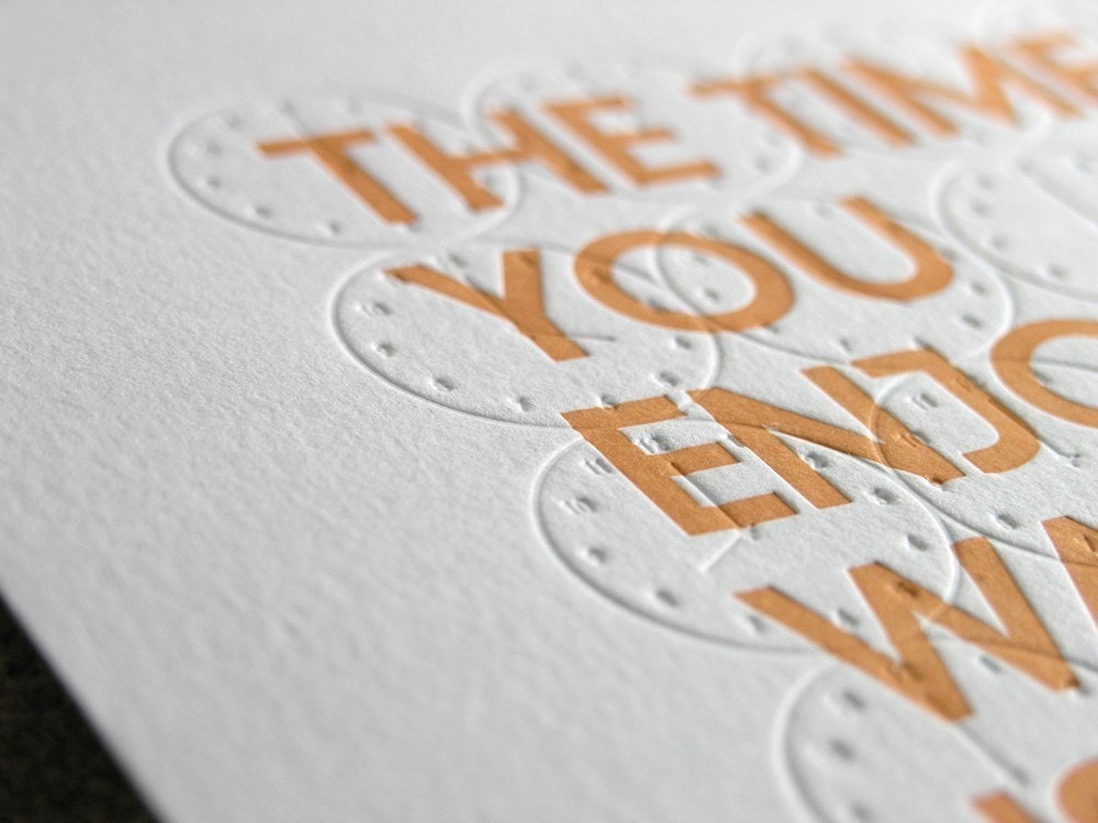 Letterpress Print - Wasted Time