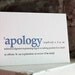 i'm sorry. letterpress definition card