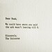 dear noah. letterpress card