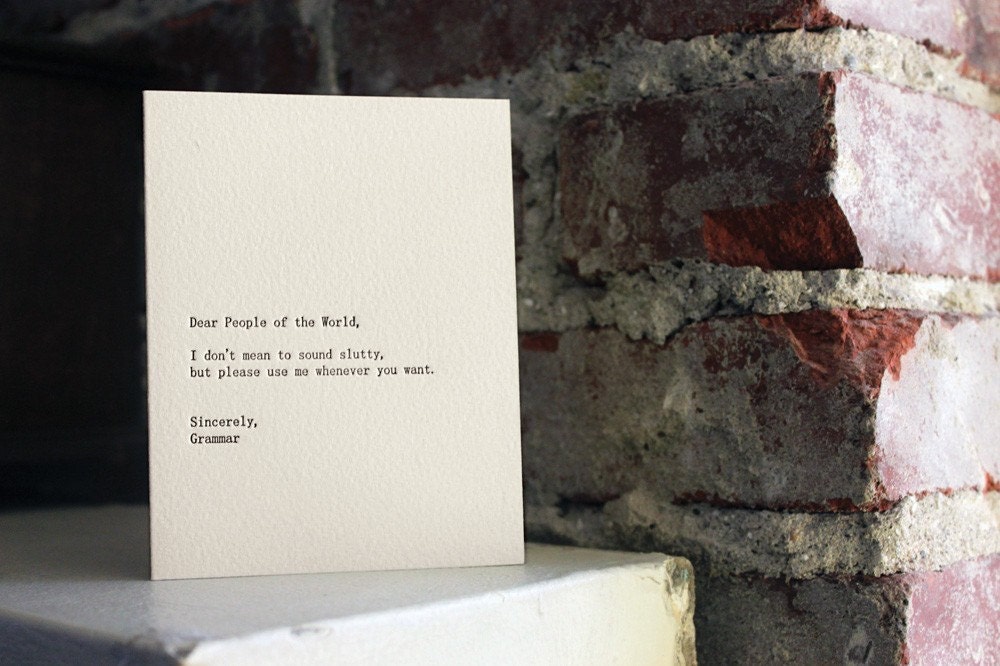 dear people of the world. letterpress card