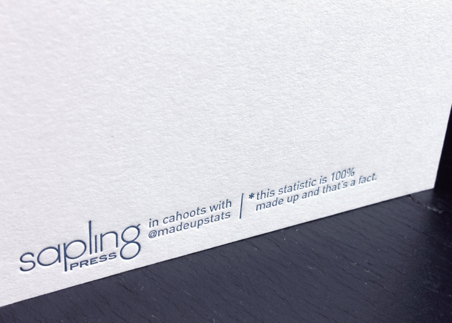Made Up Stats Cheese. Letterpress Card