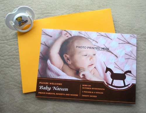 Rock-a-bye Baby Birth Announcement (Boy) - SAMPLE