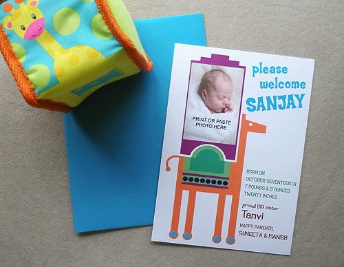 Royalty Baby Birth Announcement (Boy) - SAMPLE