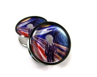 Scream Picture Plugs gauges - 00g, 1/2, 9/16, 5/8, 3/4, 7/8, 1 inch