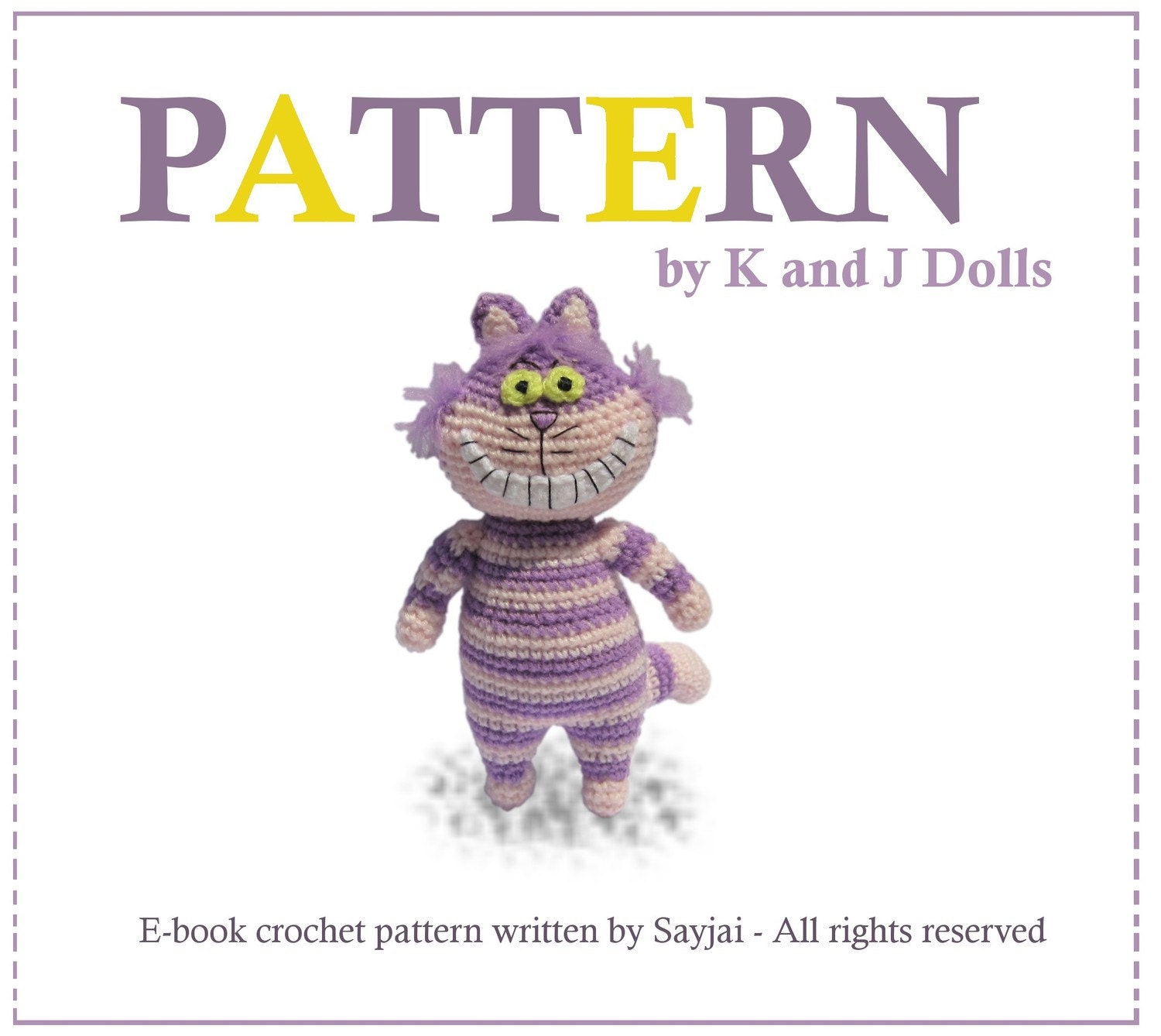 Instant Download PDF Crochet Pattern Cheshire Cat - ENGLISH Instructions