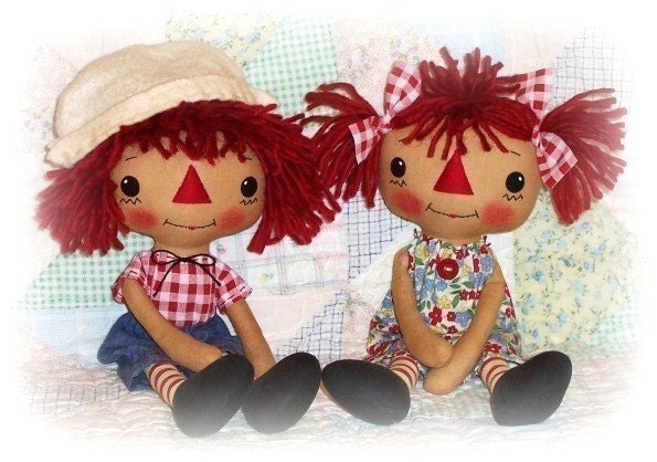 Doll Pattern, Soft Toy Dolls Pattern, PDF, Boy and Girl Rag Doll Sewing Pattern ePattern