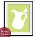 Modern Water Pitchers with Birds on Handles (Set of 3 - 8x10 Art Prints) Featured in Glacier Blue, Canary Yellow and Spring Green