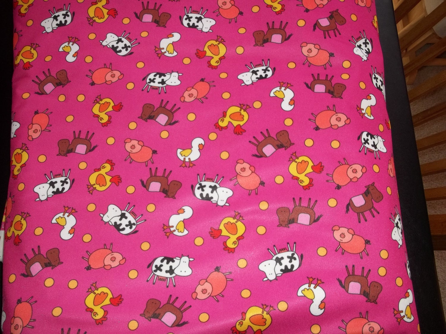 Fuchsia Farm Polyester PUL Diaper Cut 18 in X 20 in