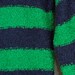 1980s Boatneck Sweater / Navy Blue & Green Sailor Stripes - Womens M / L - Nubby 80s Striped Bateau Pullover Jumper