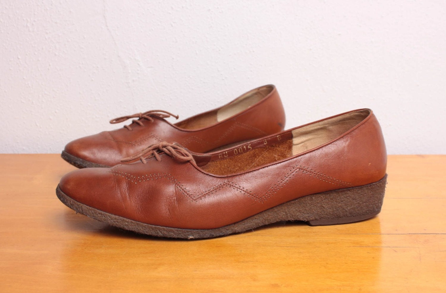 brown wedge oxfords