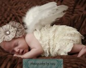 You Pick Size. Chicaboo Buttercream Ivory Ruffled lace petti romper / bloomer. Sizes for ages newborn to 4/5 years. More Colors available
