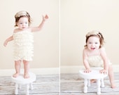 Chicaboo Buttercream Ivory Bubble lace petti romper / ruffles bloomer. size 2-4 years, ready to ship. Special Etsy price.